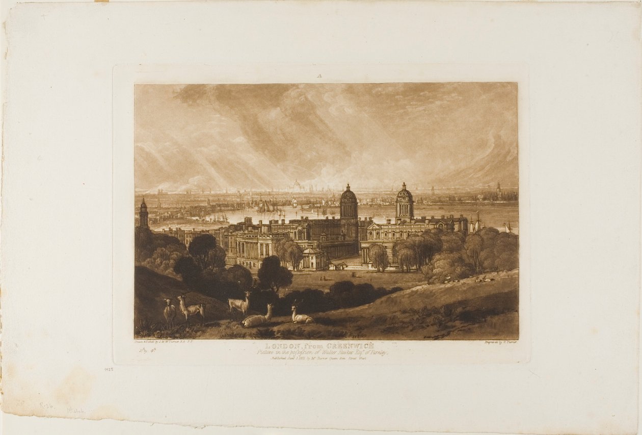 London from Greenwich, Plate 26 from Liber Studiorum by Joseph Mallord William Turner