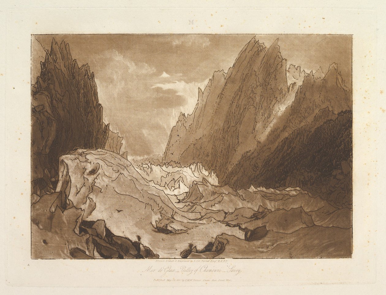 Mer de Glace, Valley of Chamouni-Savoy, Liber Studiorum, part X, plate 50 by Joseph Mallord William Turner