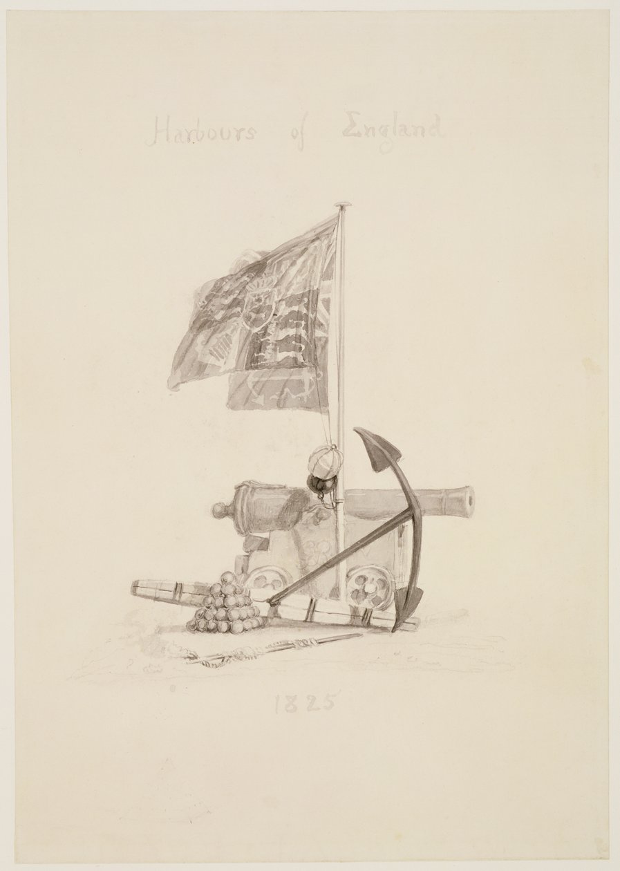 Harbours of England, design for the title page of a book, 1825 by Joseph Mallord William Turner