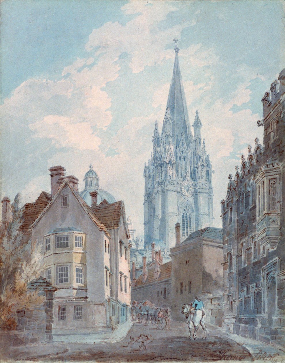 Oxford: St Marys from Oriel Lane, 1792-1793 by Joseph Mallord William Turner