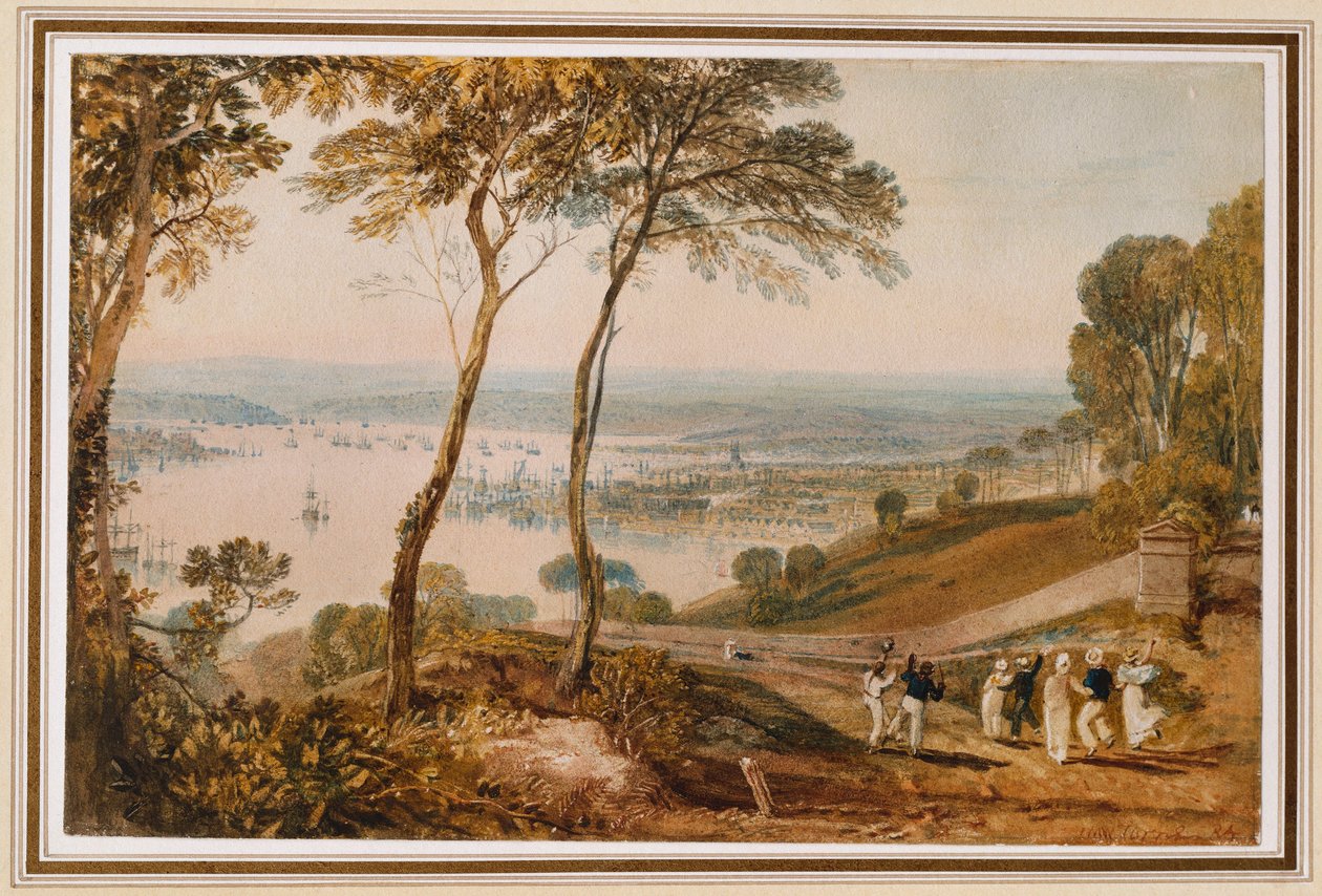 Plymouth Dock, from Near Mount Edgecumbe by Joseph Mallord William Turner