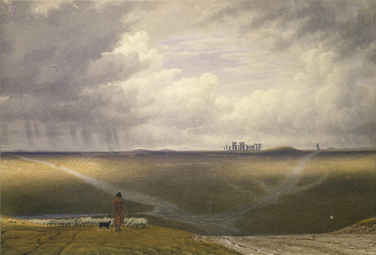 Stonehenge - A Showery Day by Joseph Mallord William Turner