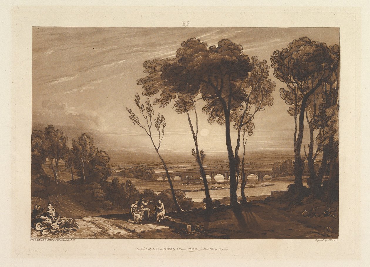 The Bridge in Middle Distance (Liber Studiorum, part III, plate 13) by Joseph Mallord William Turner