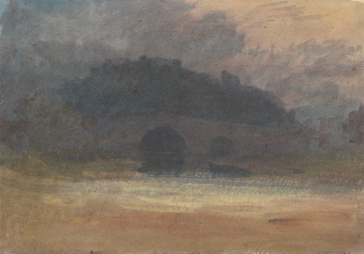 The Bridge over the River Rye at Helmsley, with the Castle Beyond by Joseph Mallord William Turner