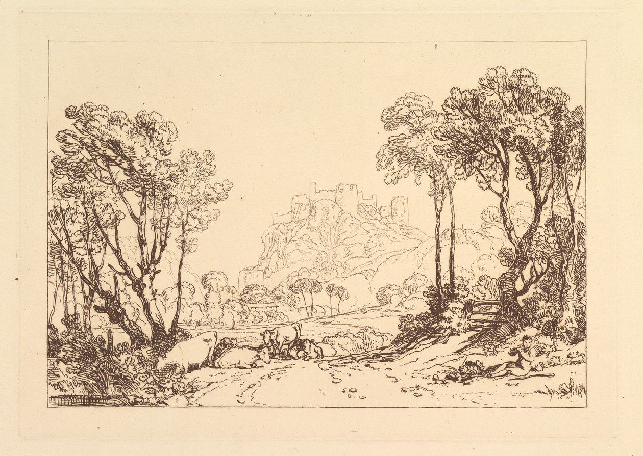 The Castle above the Meadows (Liber Studiorum, part II, plate 8), 1808 by Joseph Mallord William Turner