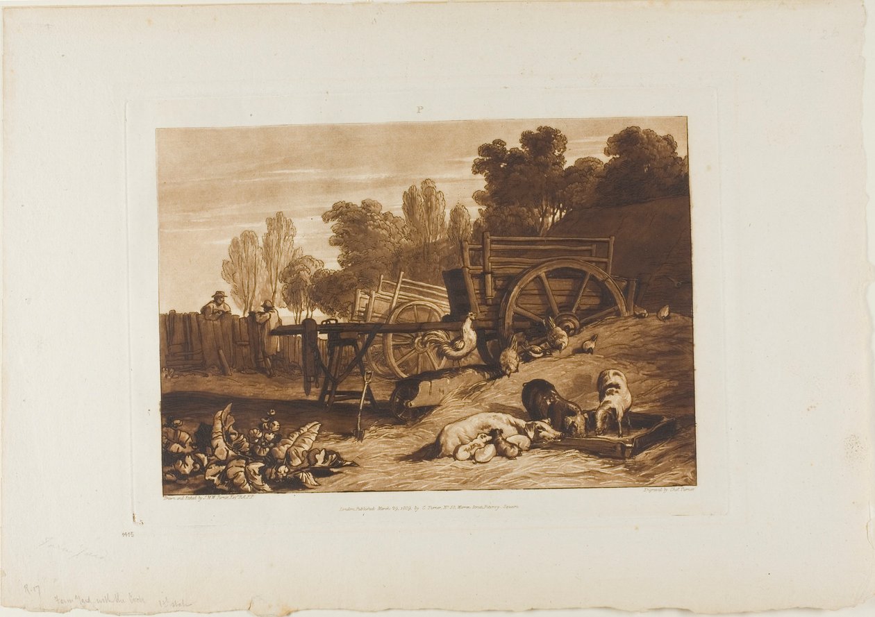The Farm Yard with the Cock, plate 17 from Liber Studiorum by Joseph Mallord William Turner