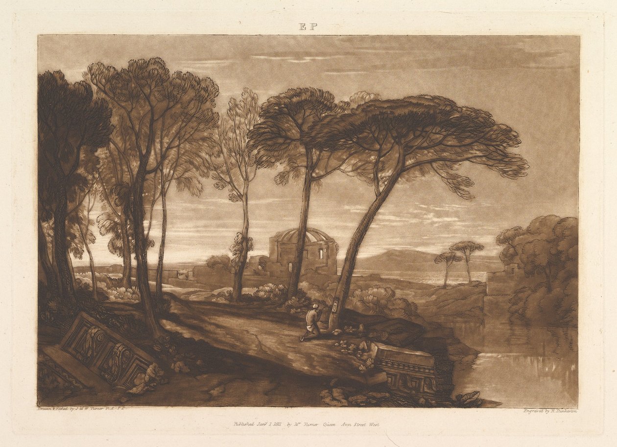 The Temple of Minerva Medica, Liber Studiorum, part V, plate 23 by Joseph Mallord William Turner
