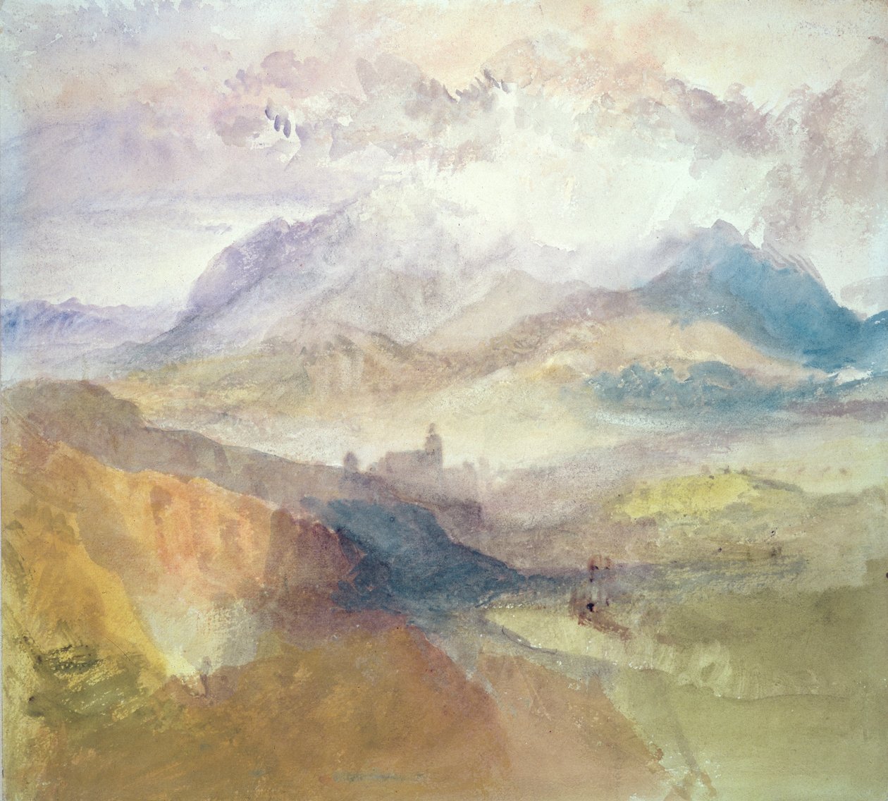 View along an Alpine Valley, possibly the Val d