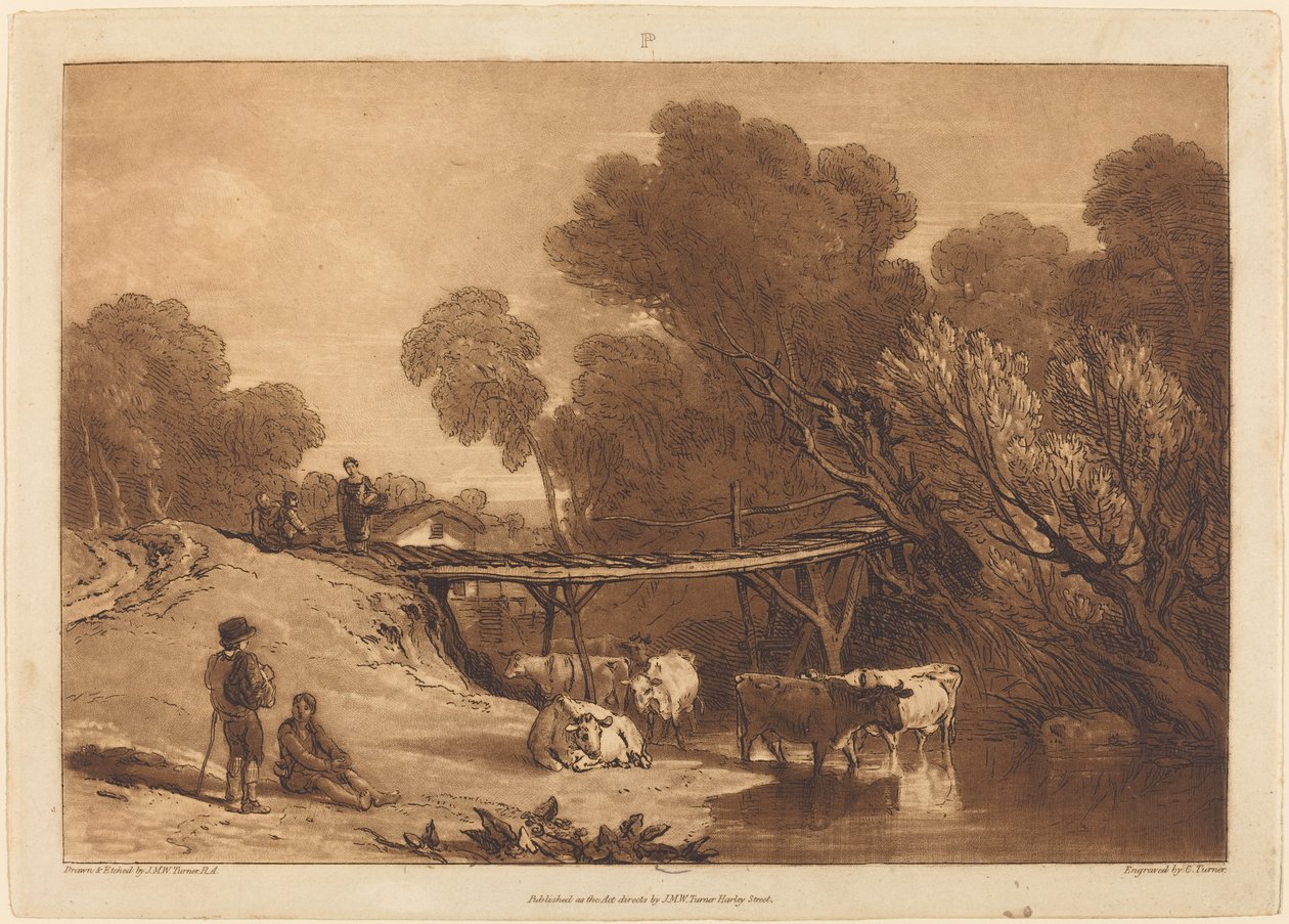 Bridge and Cows by Joseph Mallord William Turner and Charles Turner