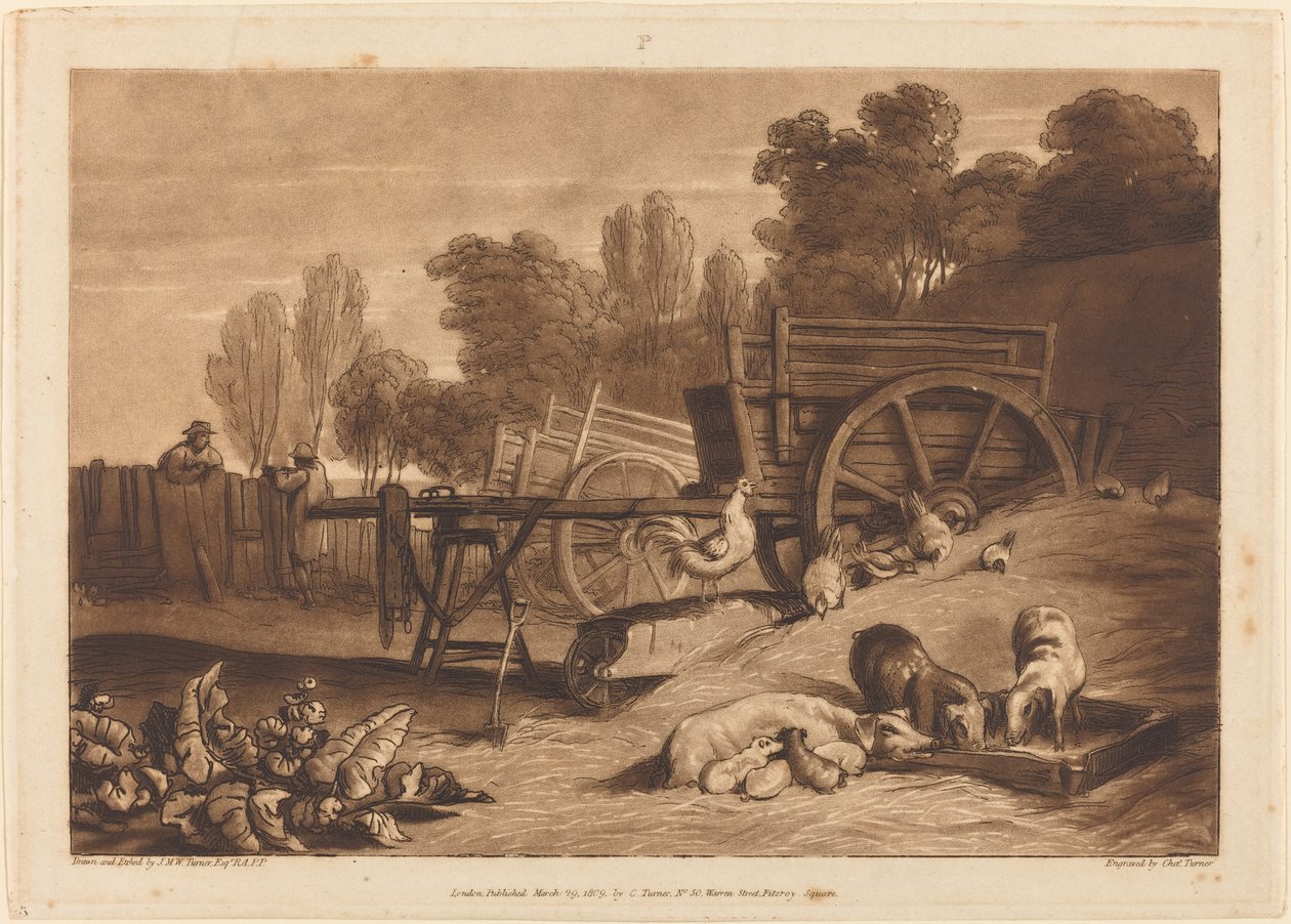 The Farm-yard with the Cock by Joseph Mallord William Turner and Charles Turner