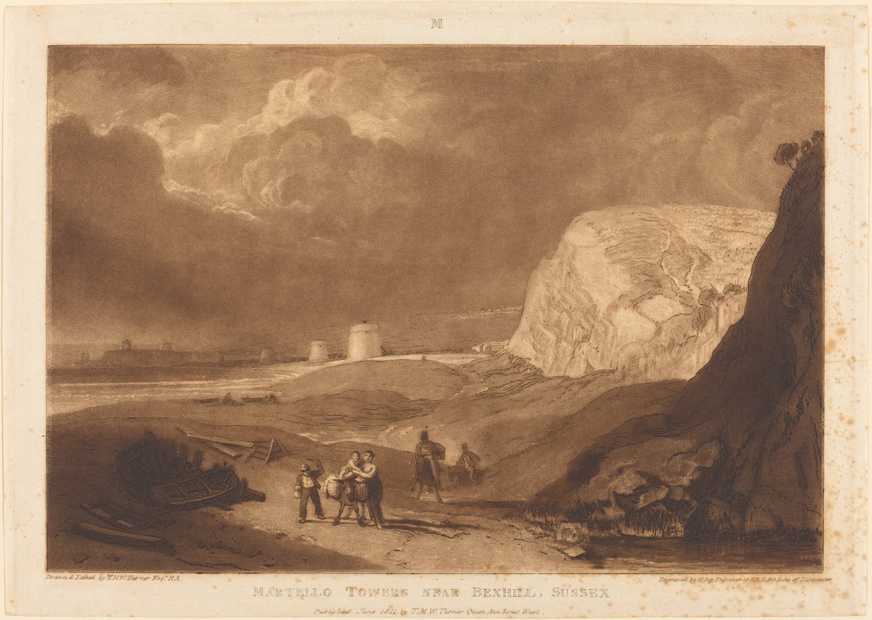 Martello Towers near Bexhill, Sussex by Joseph Mallord William Turner and William Say
