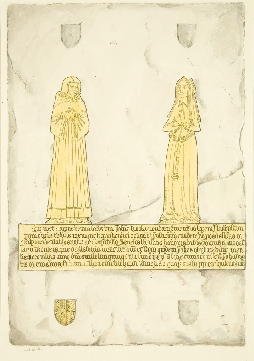 Brass of John Brooke and his wife in St Mary Redcliffe by Joseph Manning