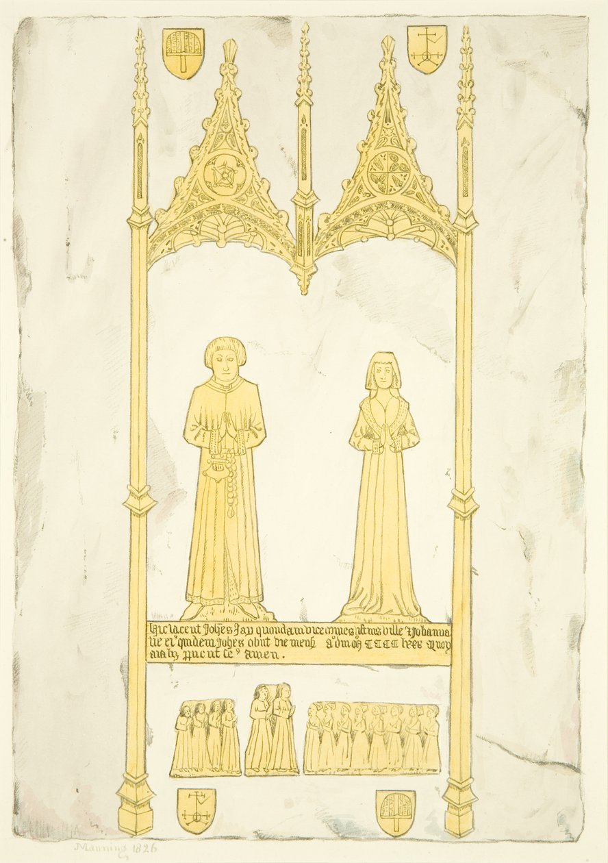 Brass of John and Johanna Jay in St Mary Redcliffe by Joseph Manning