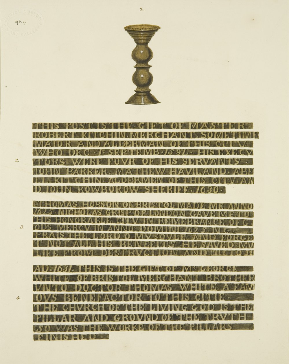 Bronze Pillar (Nails) No. 2, with inscriptions of Nos. 2, 3 and 4 by Joseph Manning