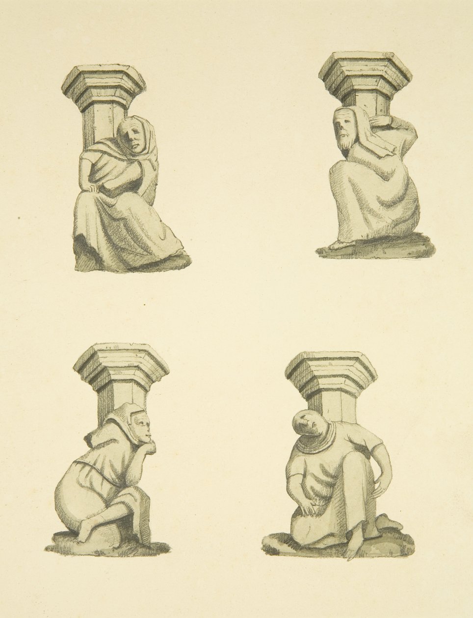 Four Trusses on Tower (Originally Supporting Statues) of St Mary Redcliffe by Joseph Manning