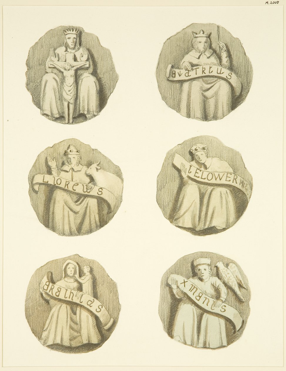 Groin Stones (Bosses) in Ceiling of Redcliffe Church by Joseph Manning