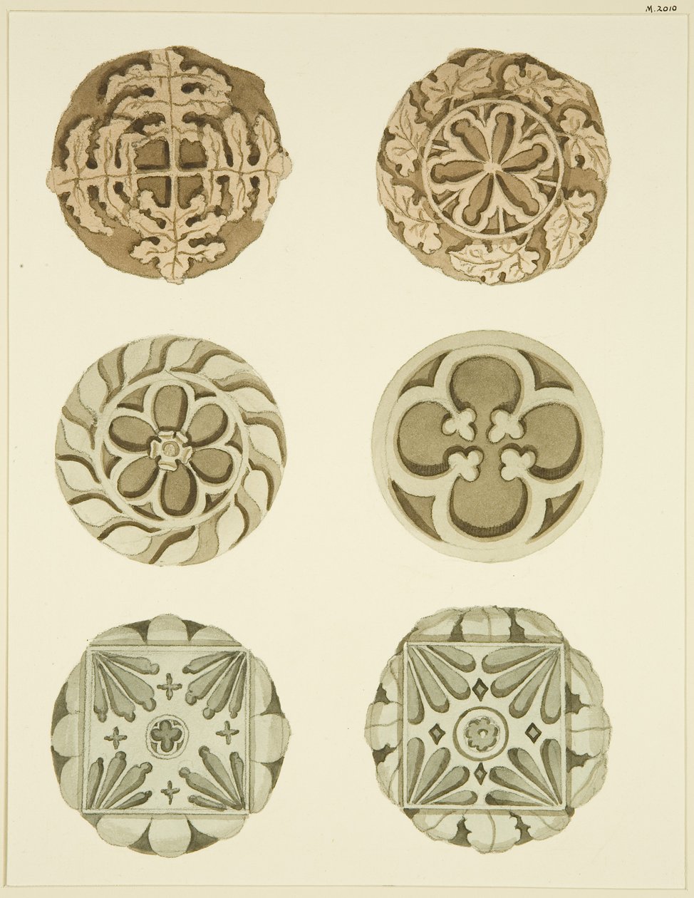 Groin stones (bosses) in ceiling of St Mary Redcliffe by Joseph Manning