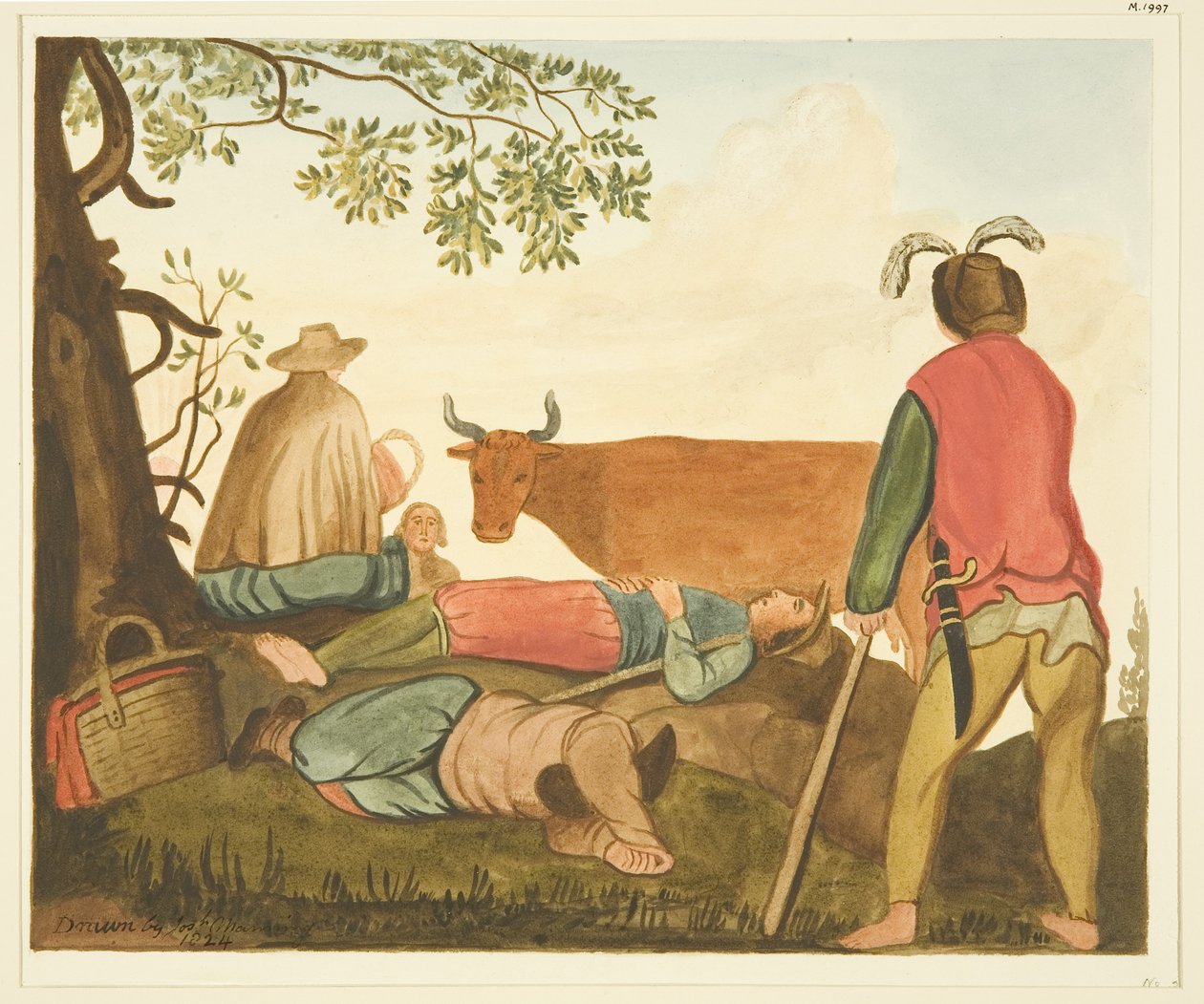 Guy, Earl of Warwick, and the Dun Cow, Copies from Original Oil Painting by Joseph Manning