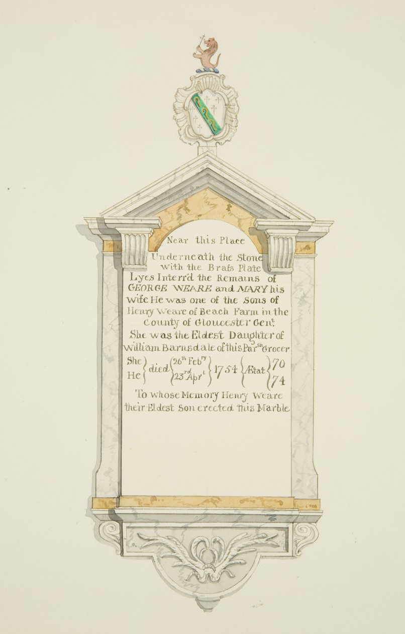 Monument to George Weare and His Wife in St Thomas