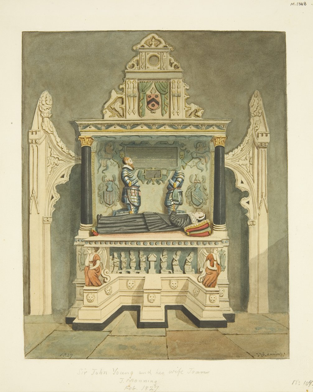 Monument to Sir John Young and his wife Joan (née Wadham) in Bristol Cathedral by Joseph Manning