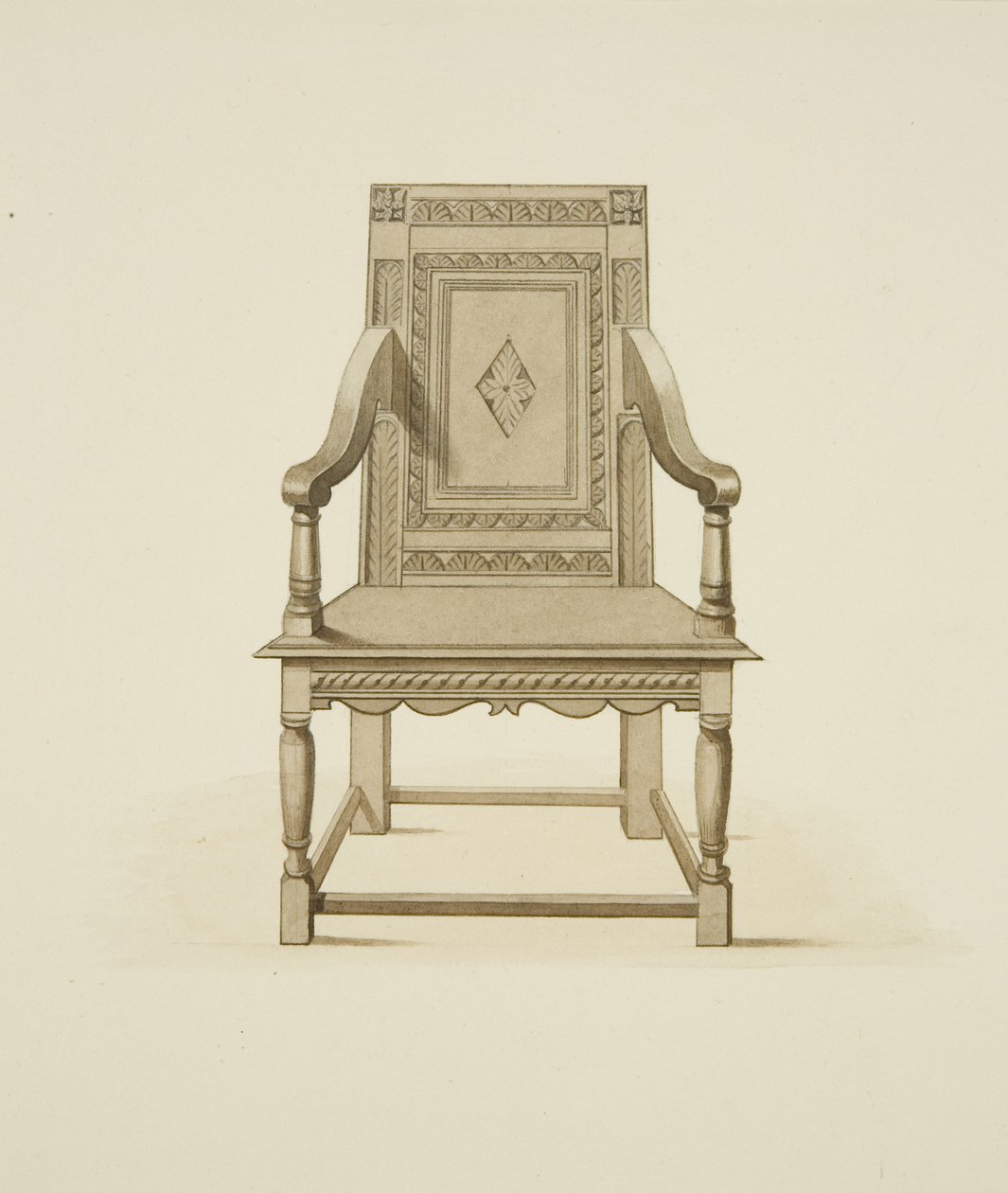 Old Chair brought from Woodspring Priory in Temple Church by Joseph Manning