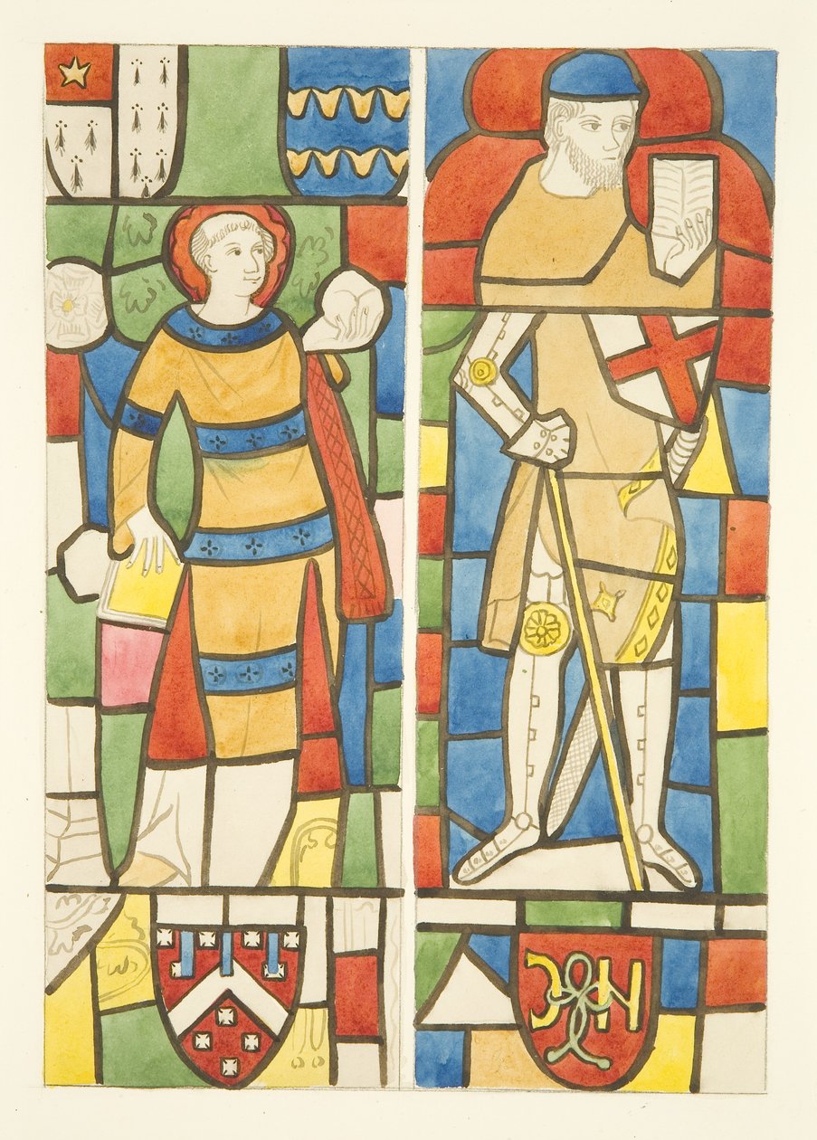 Stained Glass in North and South Windows of the Choir of Bristol Cathedral by Joseph Manning