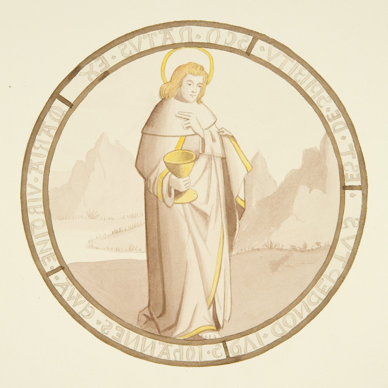 Stained Glass in Window of Private Chapel of Bishop
