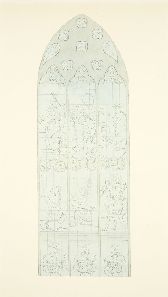 Stained glass window at east end of the south aisle of Bristol Cathedral by Joseph Manning