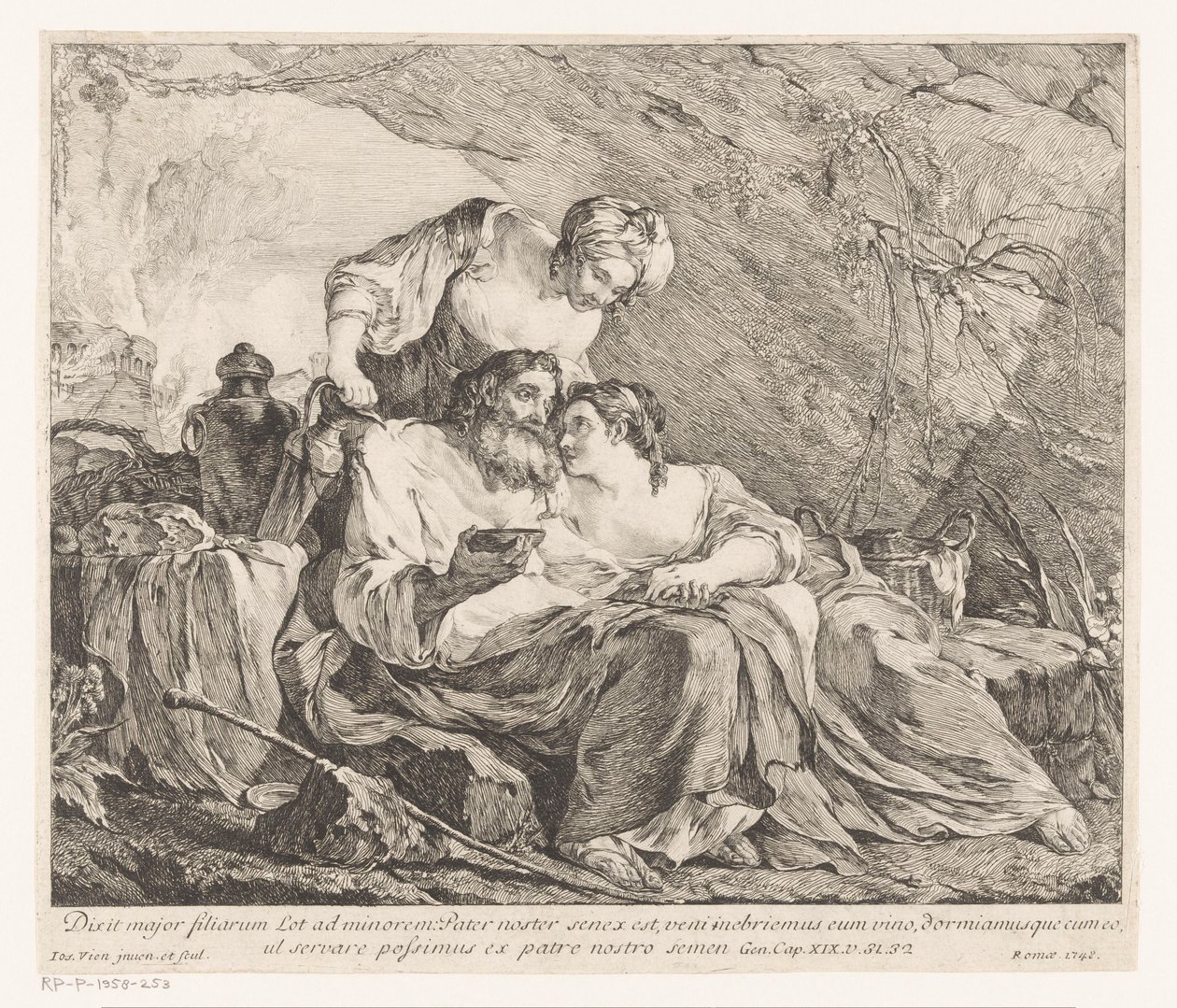 Lot and His Daughters by Joseph Marie Vien (I)