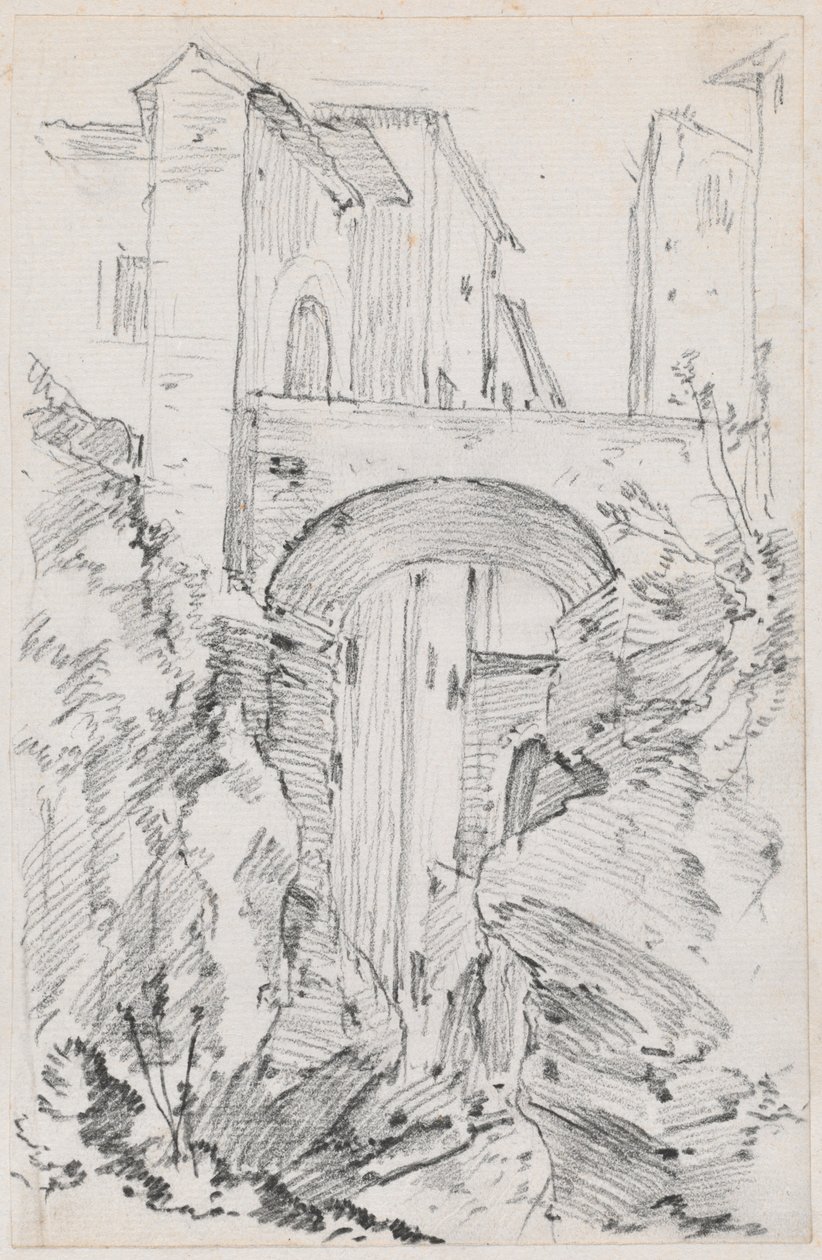 A High Bridge in Tivoli by Joseph Marie Vien