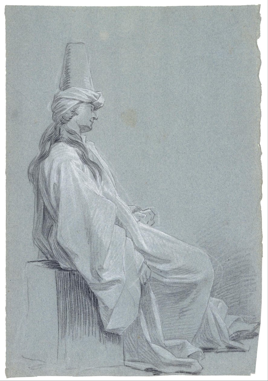 A Young Man Seated in Oriental Costume by Joseph Marie Vien