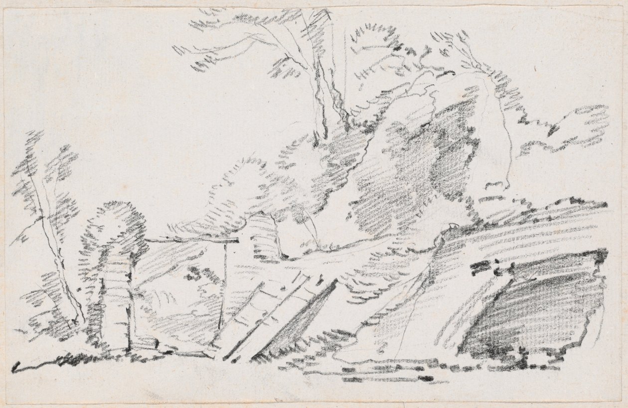 An Ancient Wall with a Ruined Gate by Joseph Marie Vien