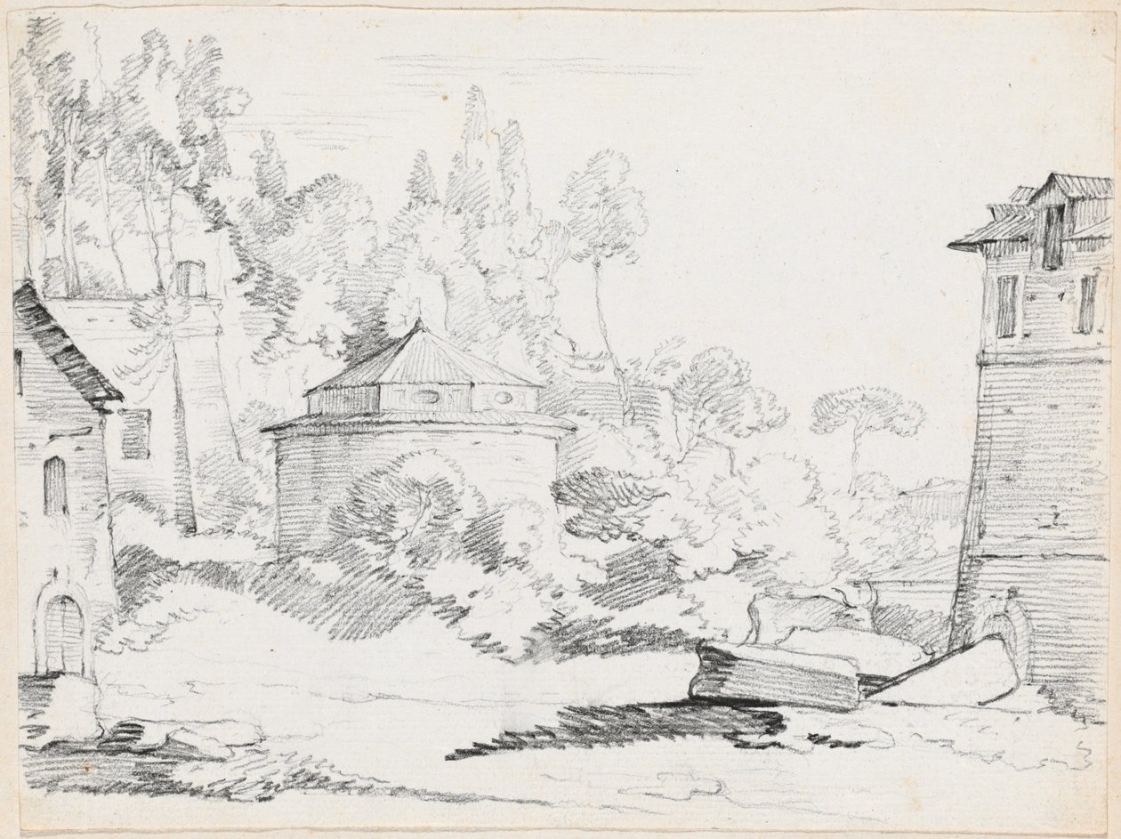 Landscape with the Church of San Teodoro by Joseph-Marie Vien