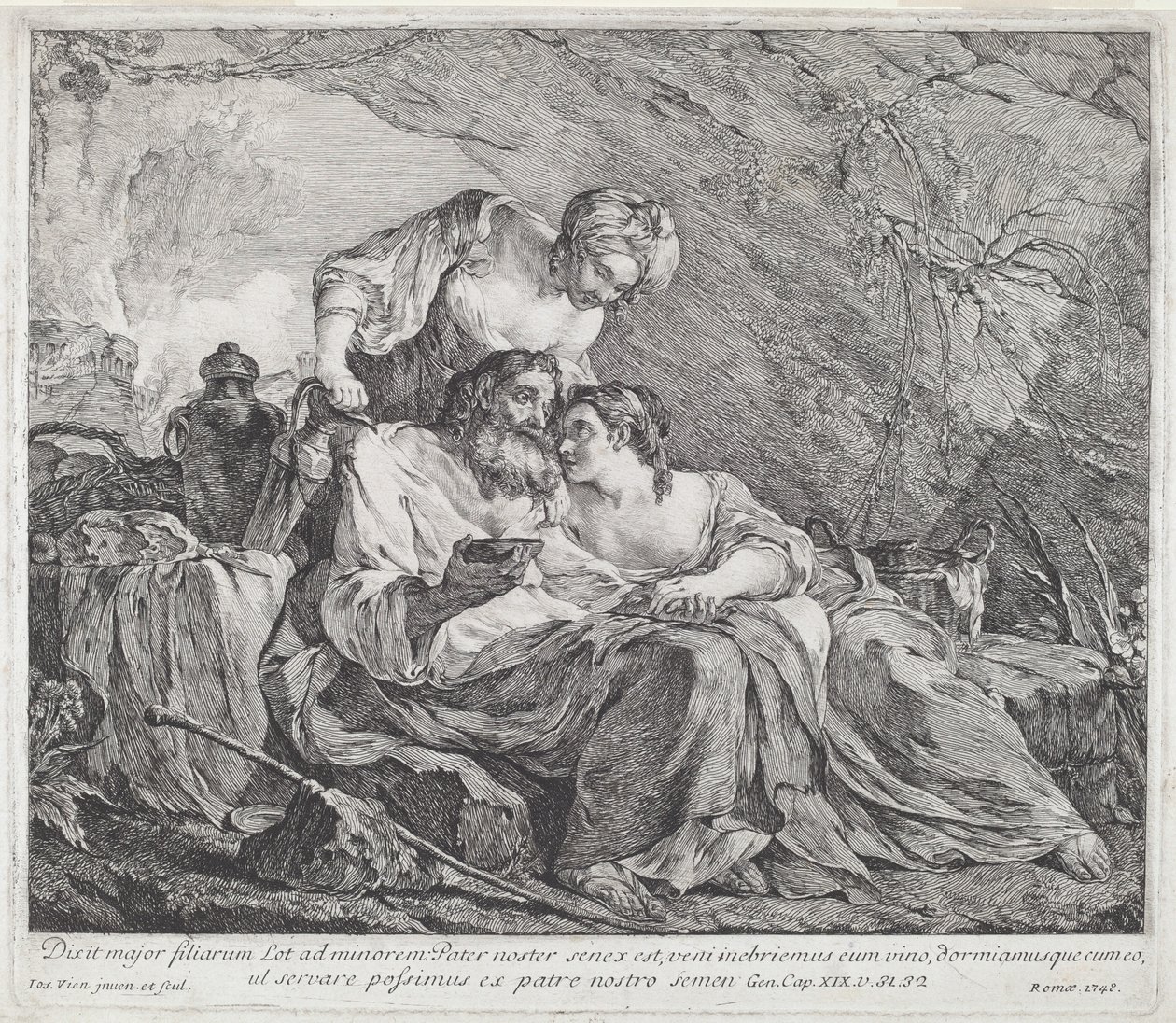 Lot and His Daughters by Joseph Marie Vien