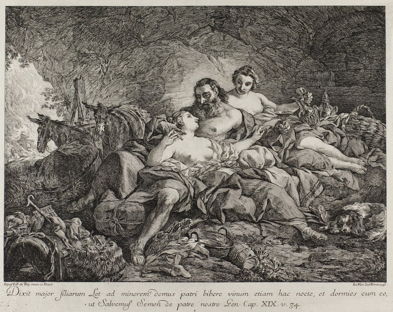 Lot and His Daughters by Joseph Marie Vien