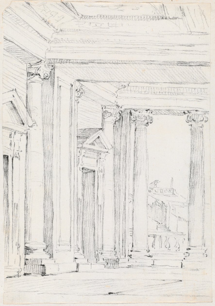 Portico of the Palazzo Nuovo, on the Campidoglio by Joseph Marie Vien