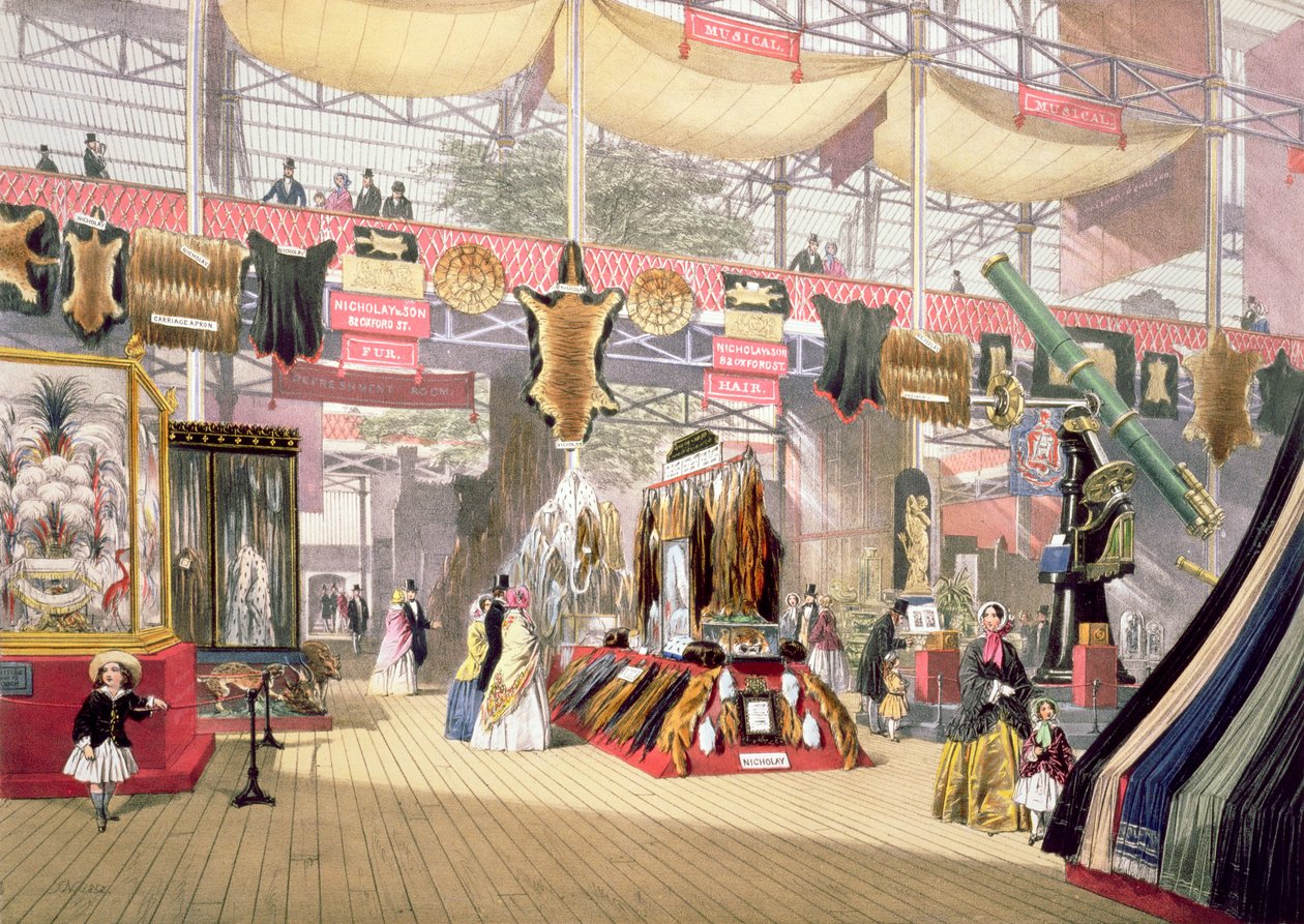 Great Exhibition, 1851: Furs Stand, for Dickinson Brothers by Joseph Nash