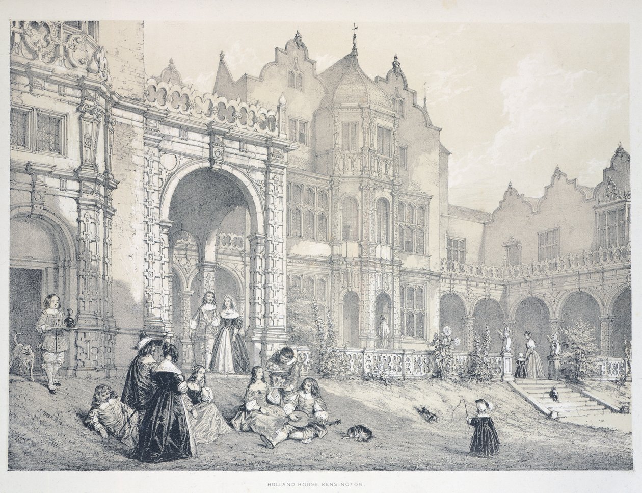 Holland House in Kensington, London by Joseph Nash
