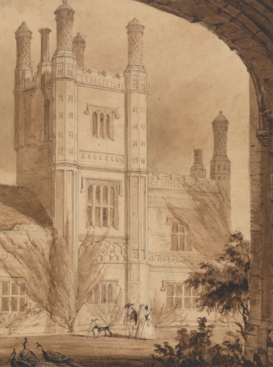The Tower of the Manor House, East Barsham, Norfolk by Joseph Nash