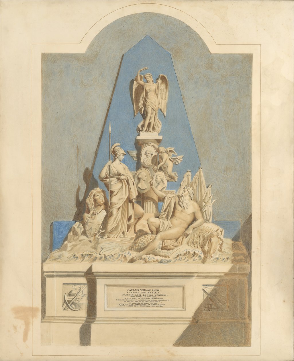 Design for The Three Captains Memorial by Joseph Nollekens