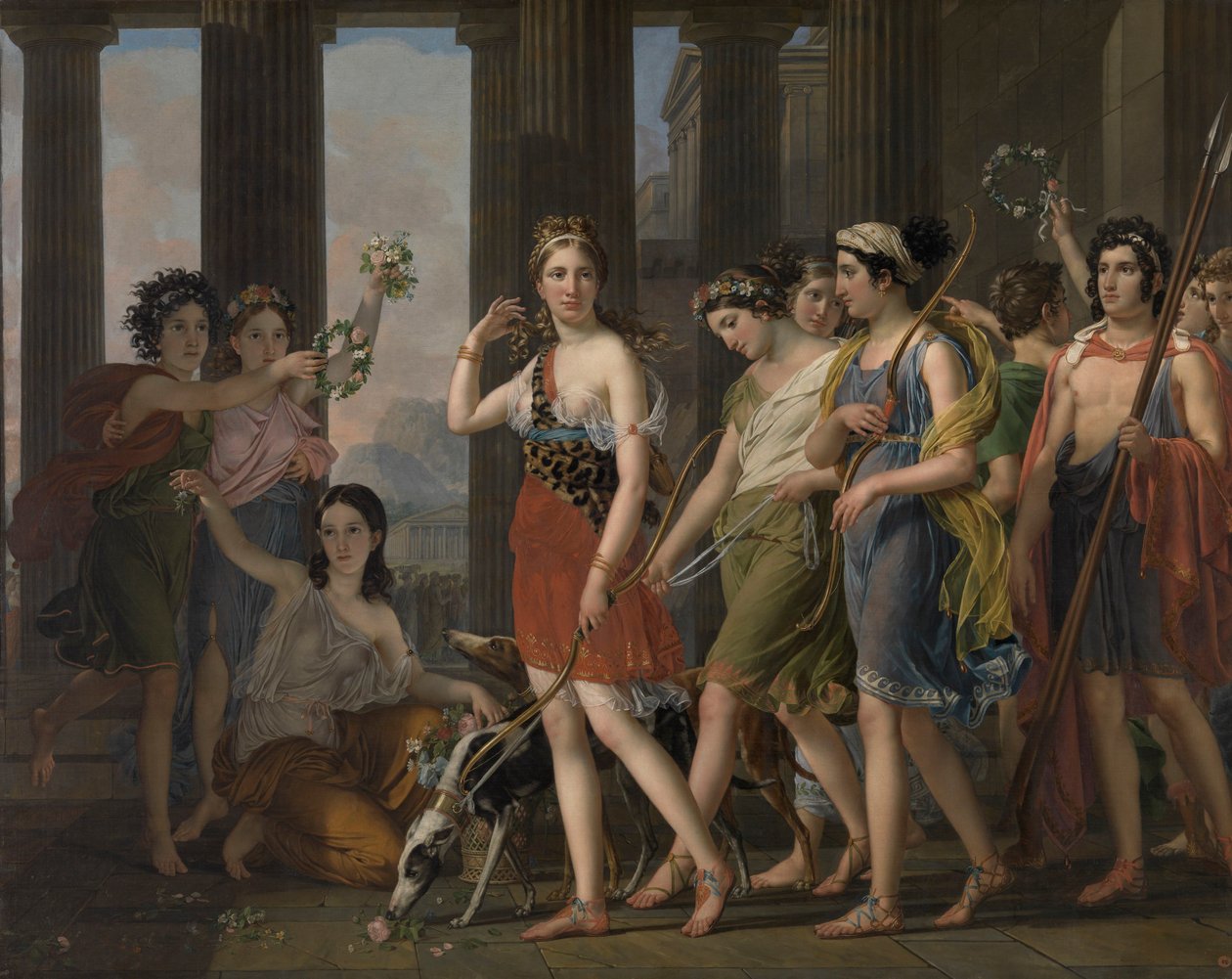 The Beautiful Anthia Leading Her Companions to the Temple of Diana in Ephesus by Joseph Paelinck