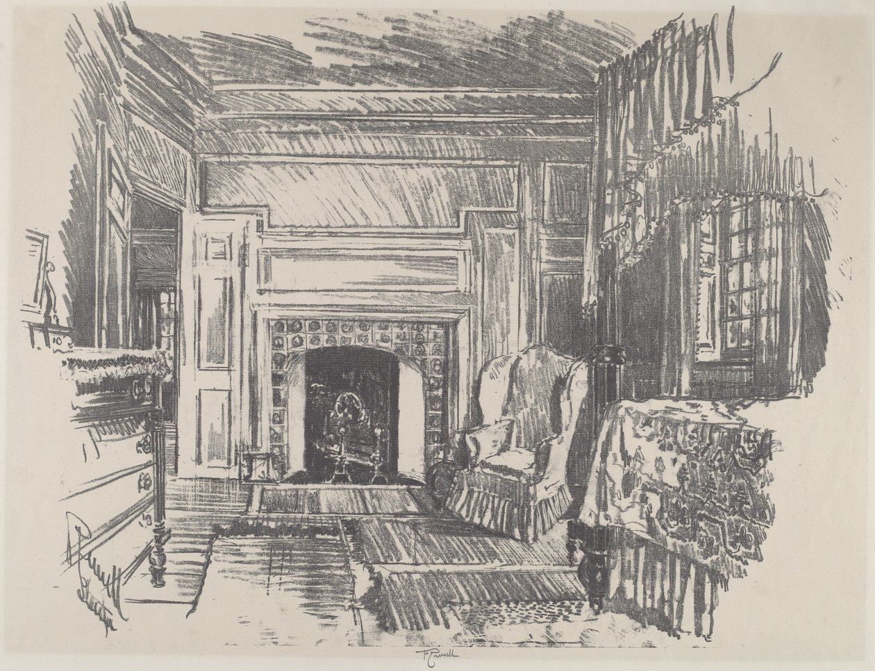 Bed Room, Stenton by Joseph Pennell