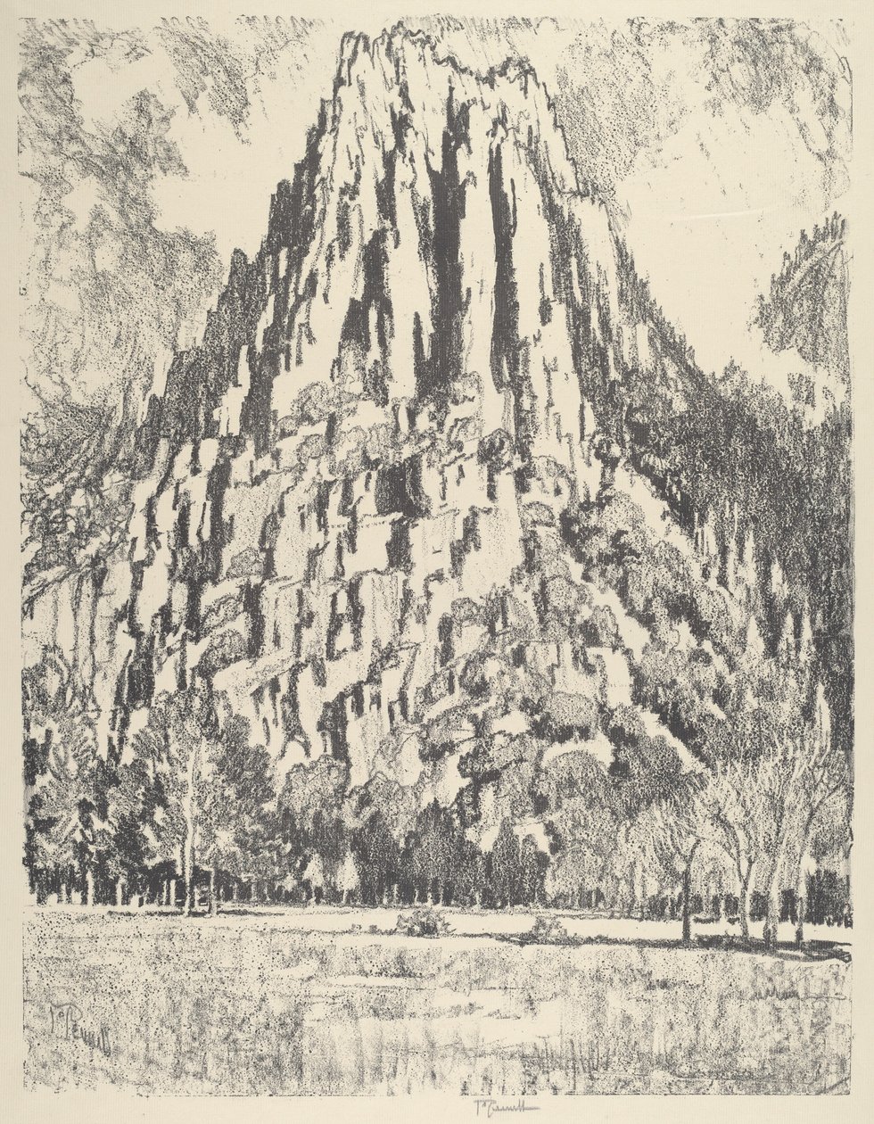 Buttresses, Yosemite by Joseph Pennell