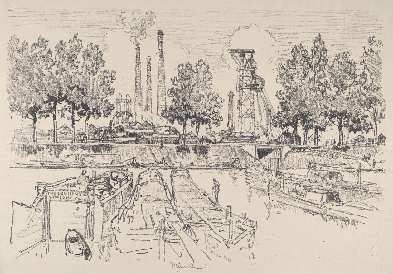 Coal Mines, Monceau, France by Joseph Pennell