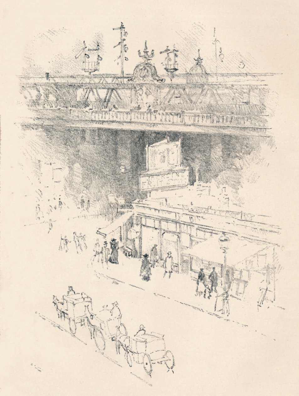 Corner of Villiers Street, Charing Cross by Joseph Pennell
