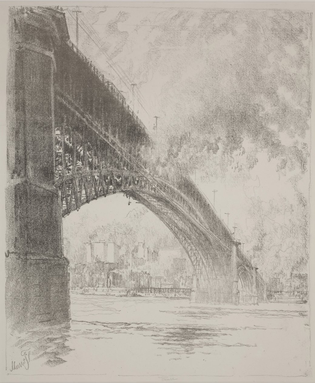 East Bridge, St Louis by Joseph Pennell