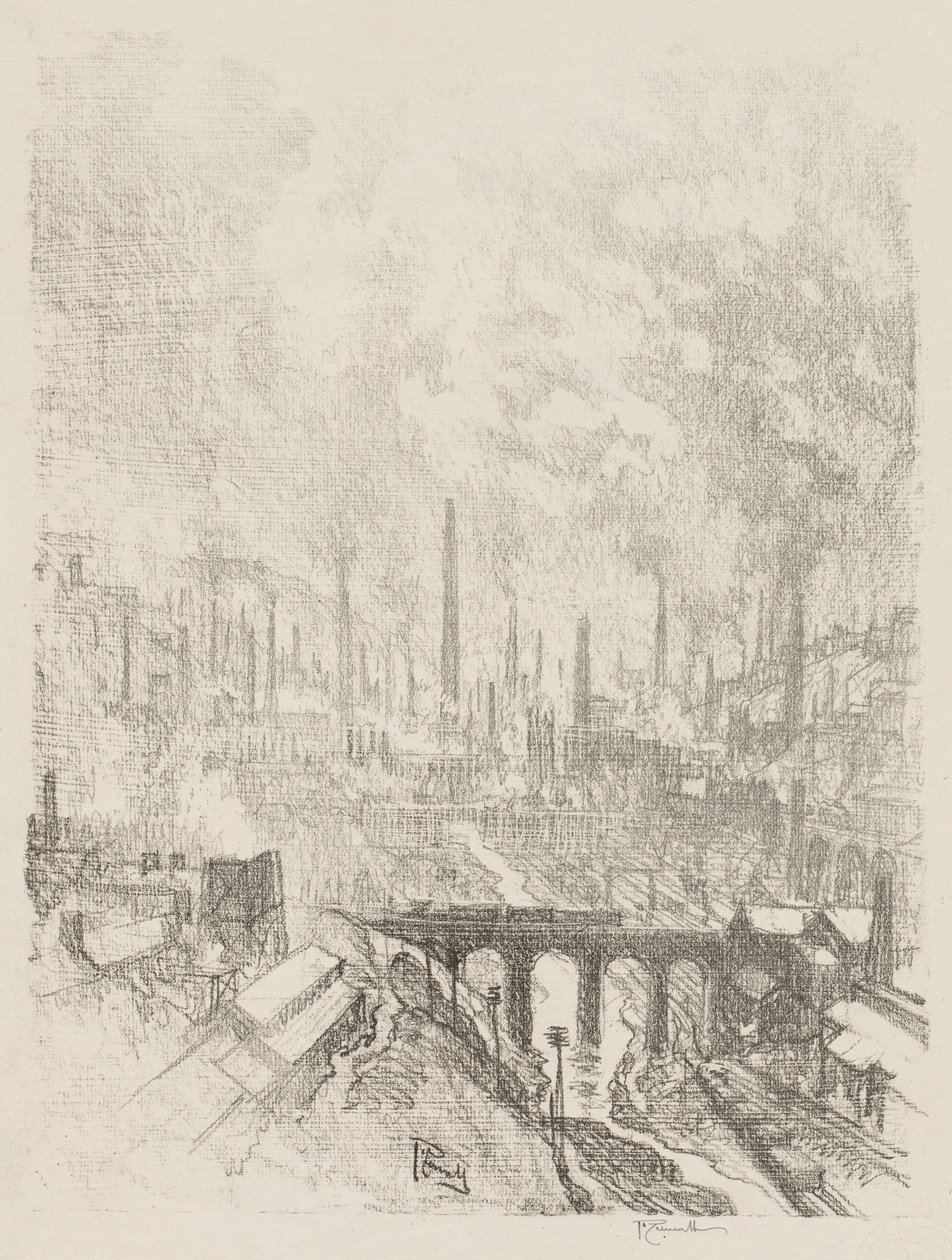English War Work: Munitions City, No. 1 by Joseph Pennell
