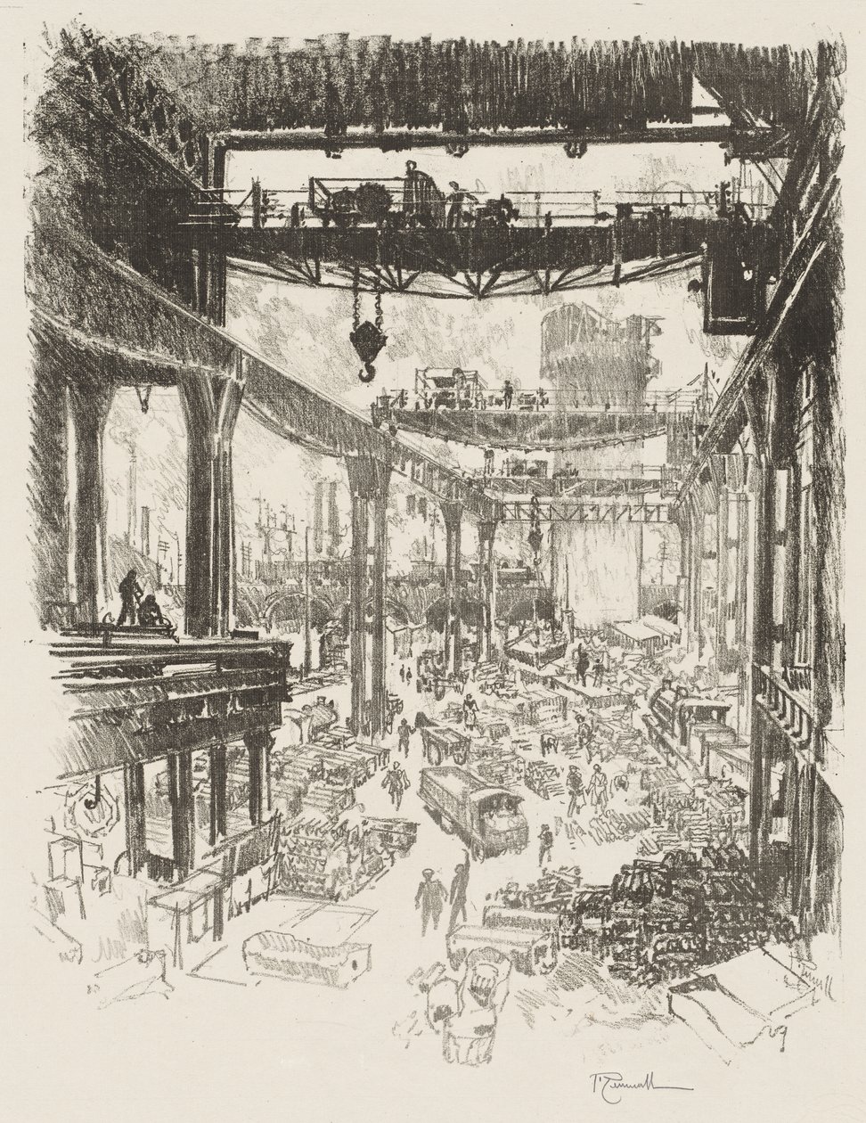 English War Work: The Great Tower, Pig Iron by Joseph Pennell