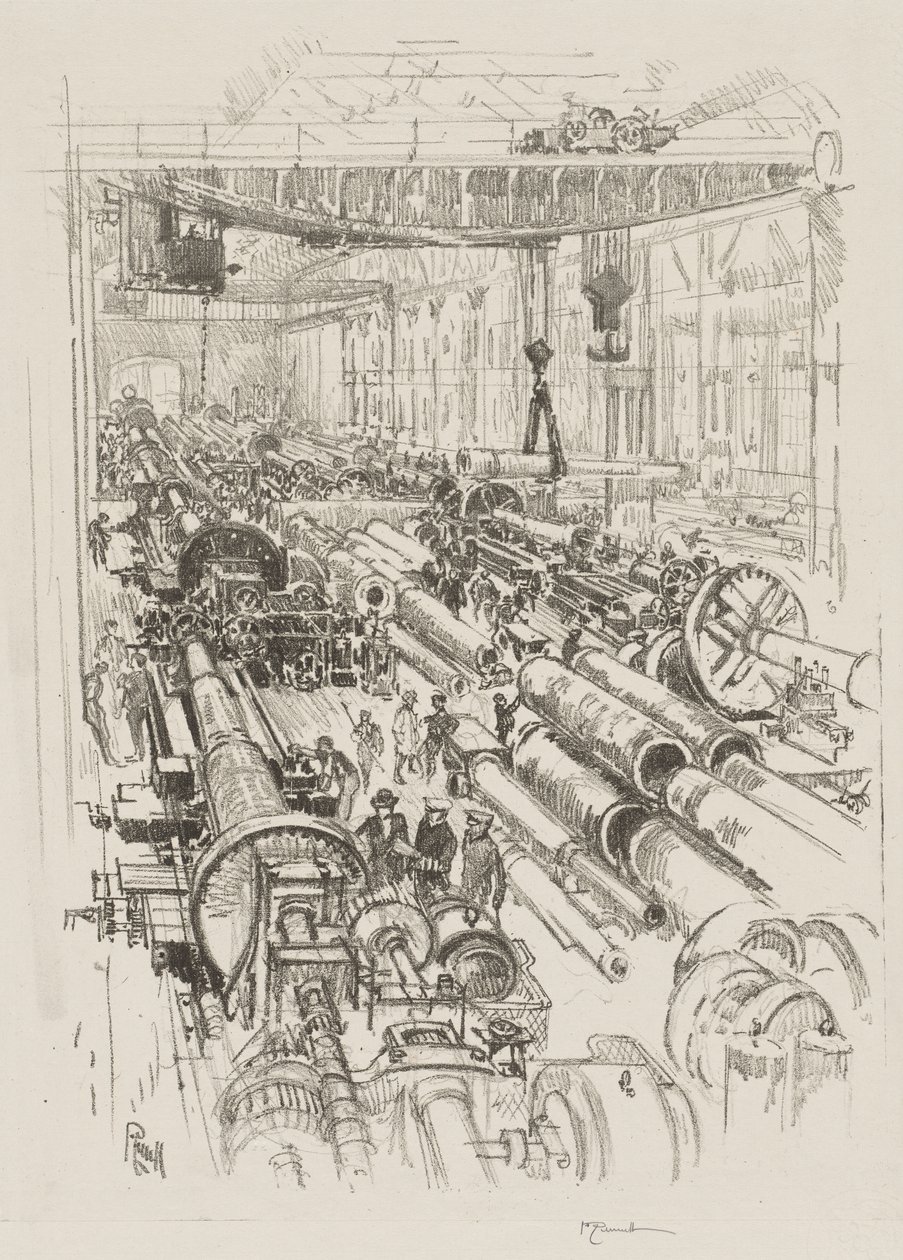 English War Work: The Gun Shop by Joseph Pennell