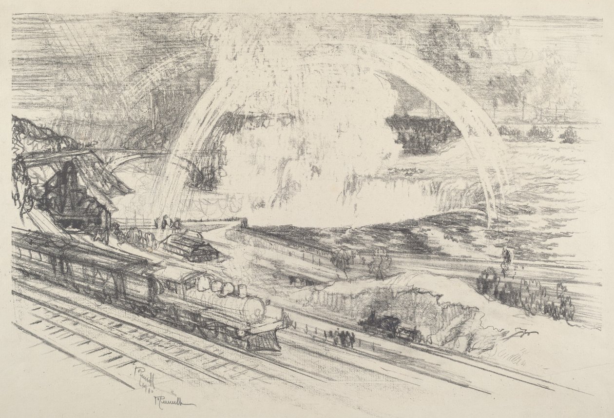 Falls Station, Niagara, 1910 by Joseph Pennell